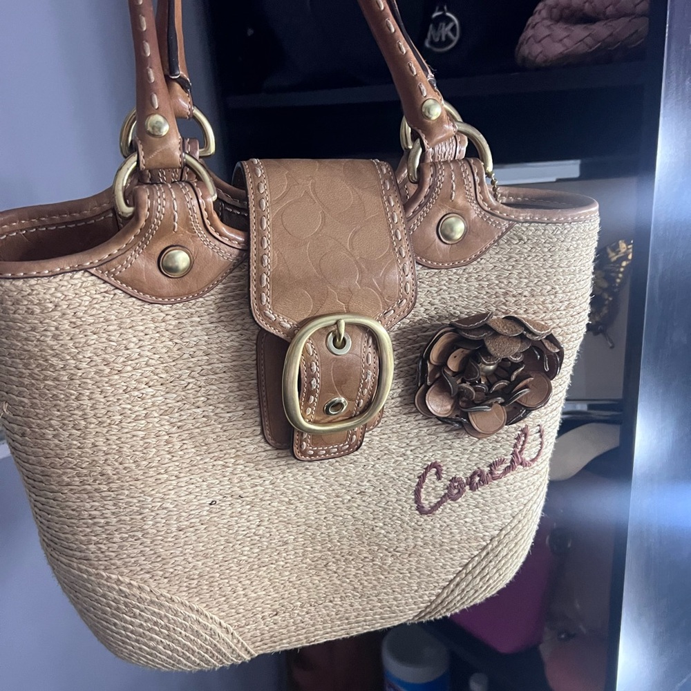 Vintage Wicker Coach tote